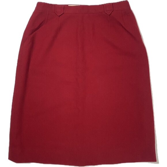 Pendleton Vintage 1950s 100% Wool Red Western Skirt Size 16 Belt Loops - Picture 3 of 8